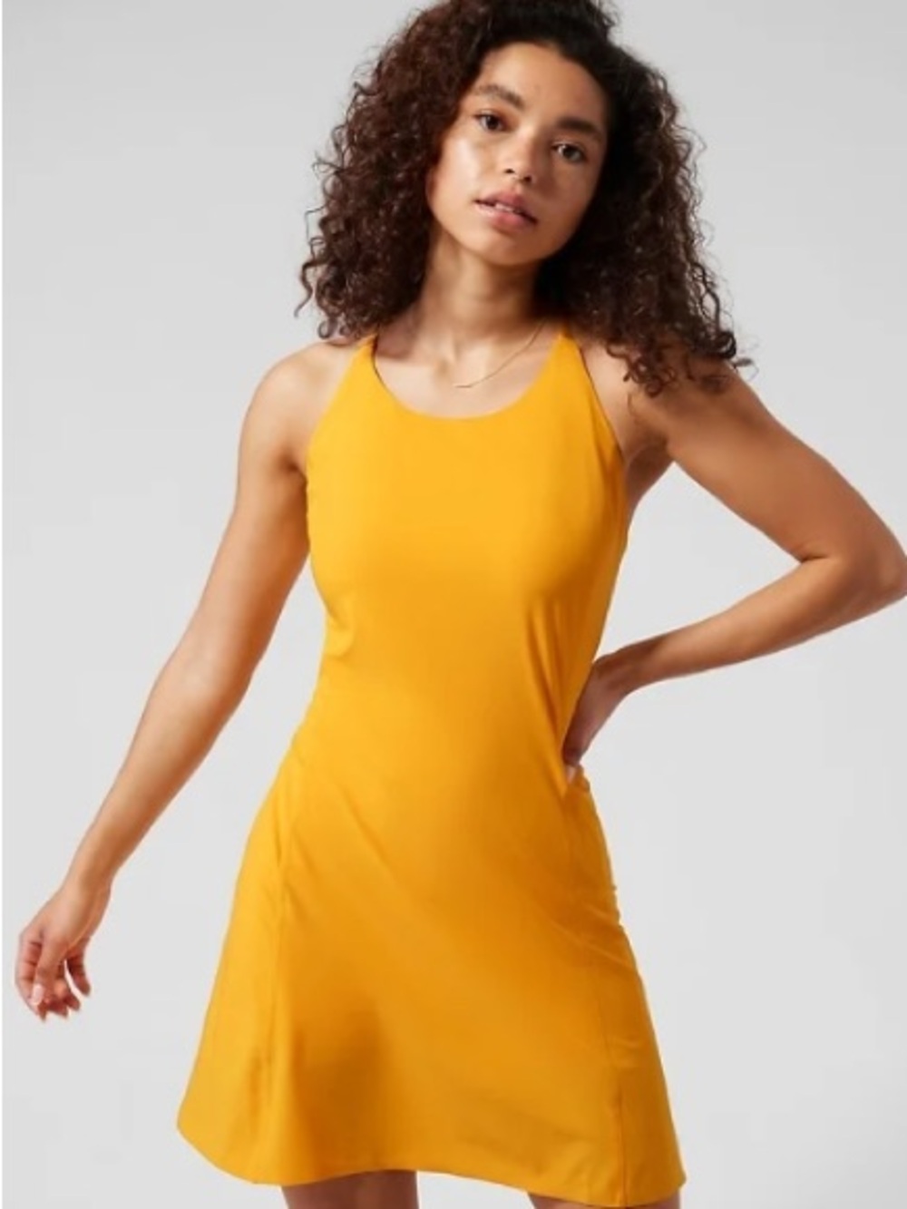 Athleta Infinity Dress Medium Tangerine Orange Built-In Shorts NWOT